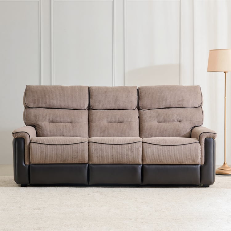 Christian Fabric 3-Seater Sofa - Brown