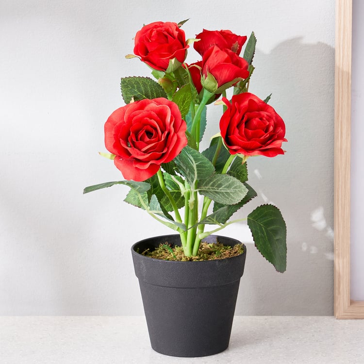 Corsica Artificial Rose Plant in Pot