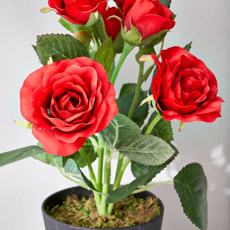 Corsica Artificial Rose Plant in Pot