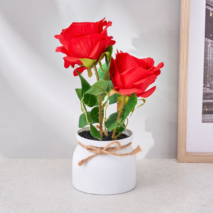 Corsica Artificial Rose Plant in Pot