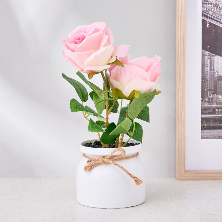 Corsica Artificial Rose Plant in Pot