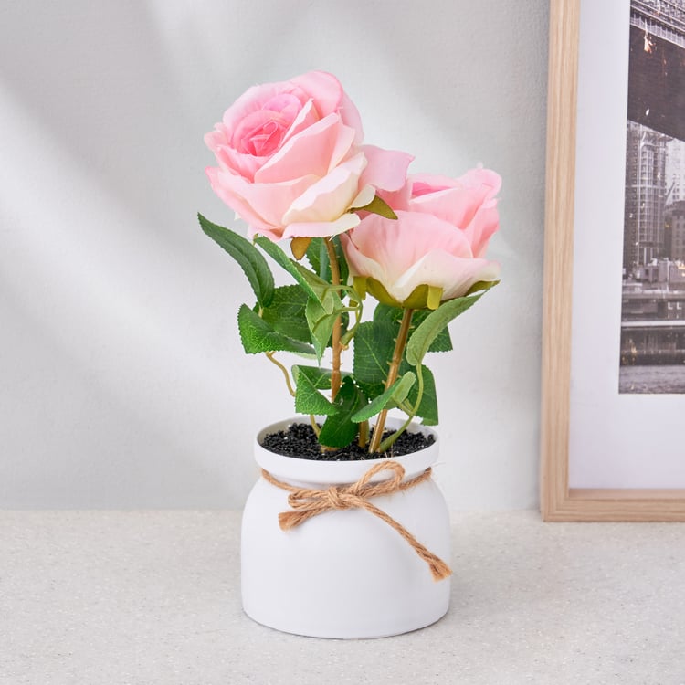 Corsica Artificial Rose Plant in Pot