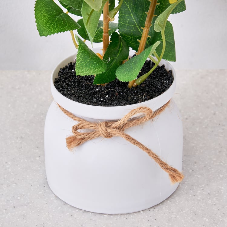 Corsica Artificial Rose Plant in Pot