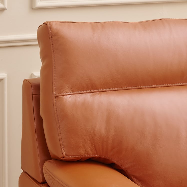 Aprilla NXT Half Leather 1-Seater Sofa - Tan