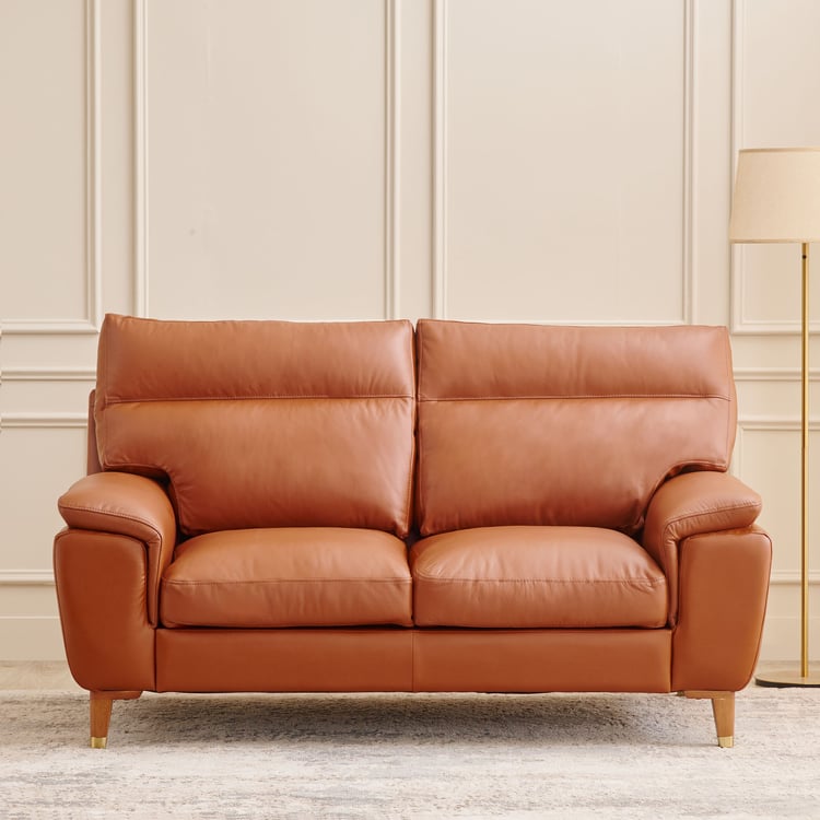 Aprilla NXT Half Leather 2-Seater Sofa - Tan