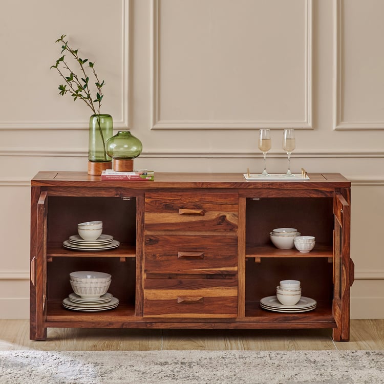 Adana Grand Sheesham Wood Sideboard - Brown