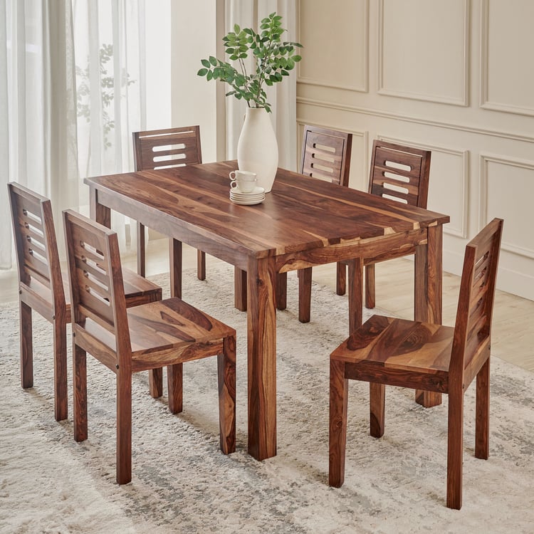 Adana Grand Set of 2 Sheesham Wood Dining Chairs - Brown