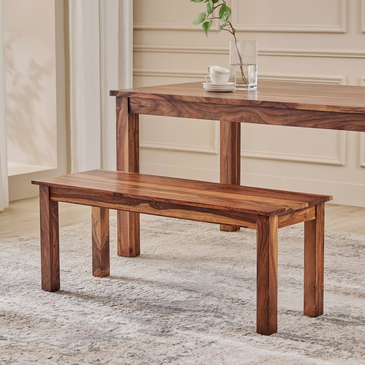 Adana Grand Sheesham Wood Dining Bench - Brown