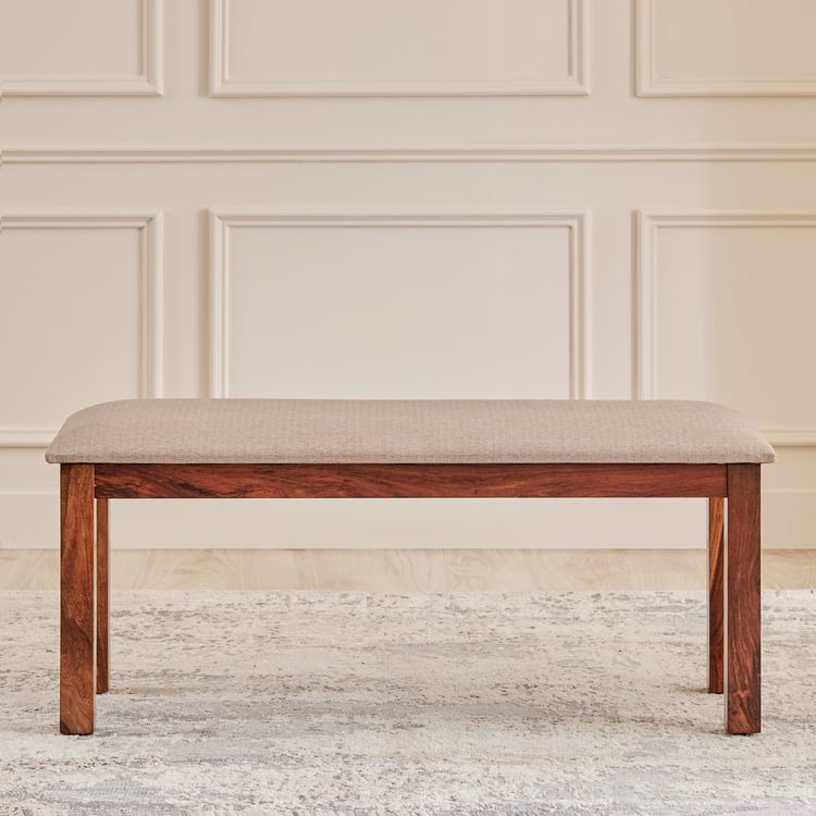 Adana Grand Fabric Dining Bench - Brown