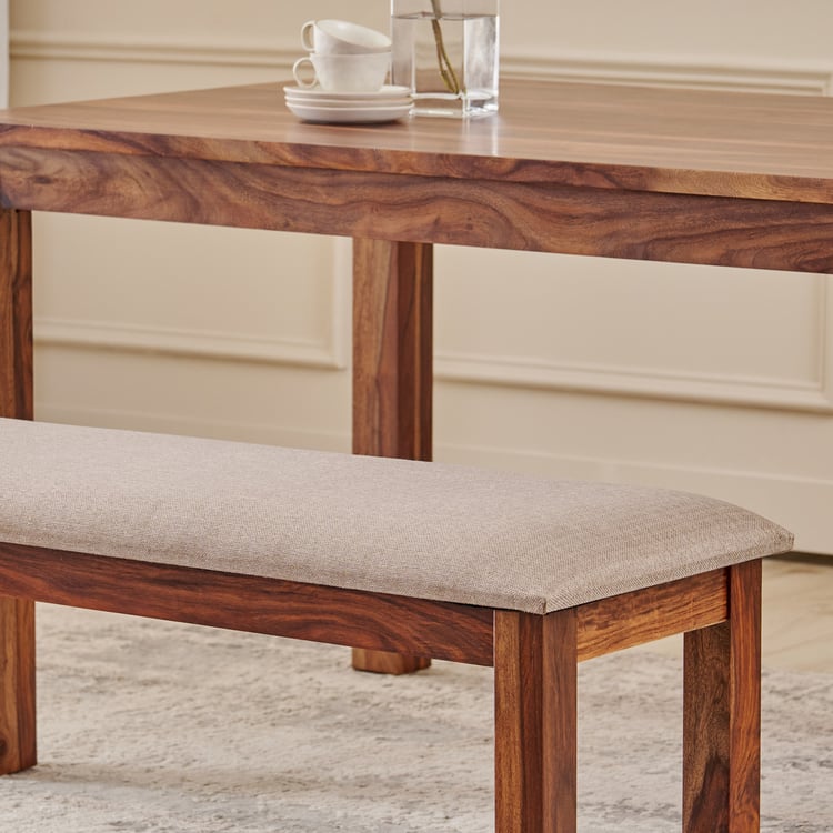 Adana Grand Fabric Dining Bench - Brown