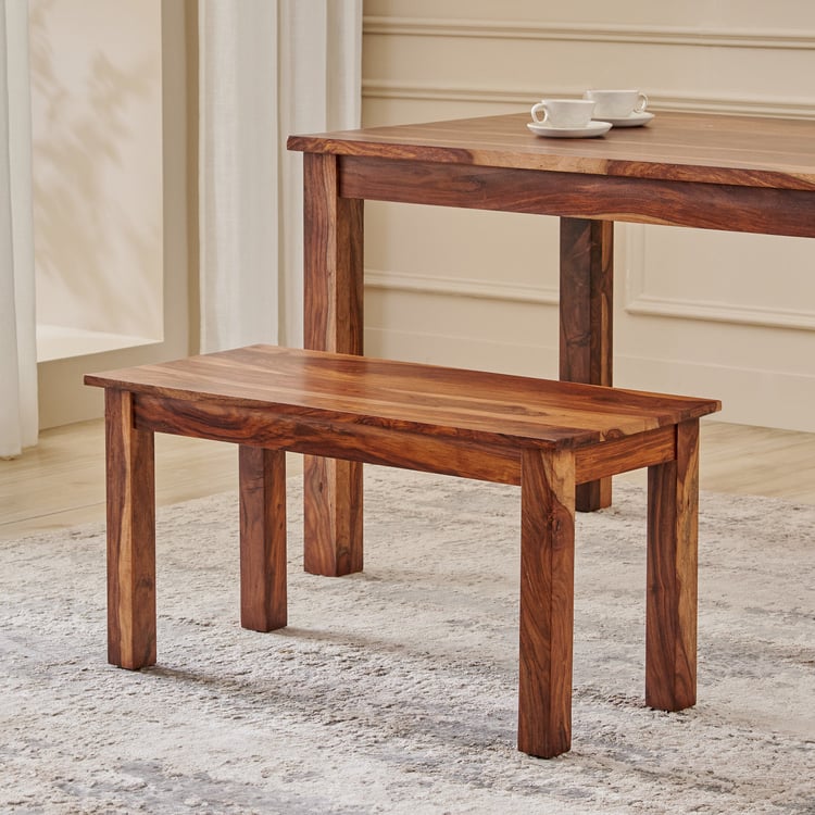 Adana Grand Sheesham Wood Dining Bench - Brown