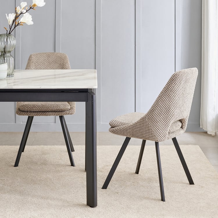 Bruce Set of 2 Fabric Dining Chairs - Beige