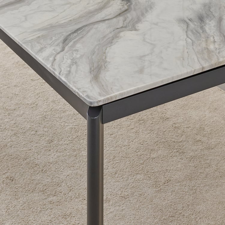 Bruce Faux Marble Top 6-Seater Dining Table - White