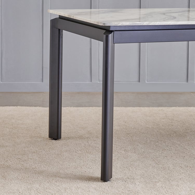 Bruce Faux Marble Top 6-Seater Dining Table - White