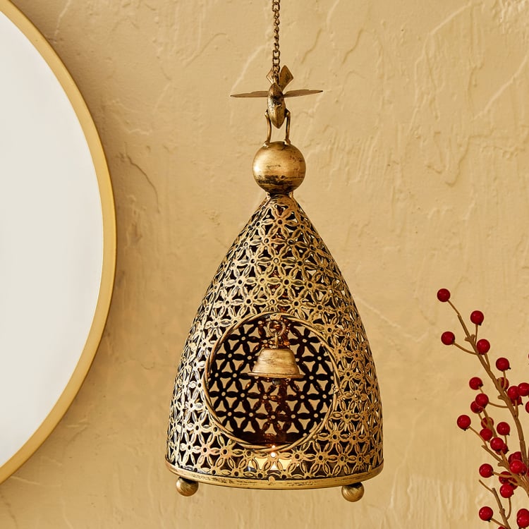 Corsica Mystic India Metal Bird House Hanging T-Light Holder - Small
