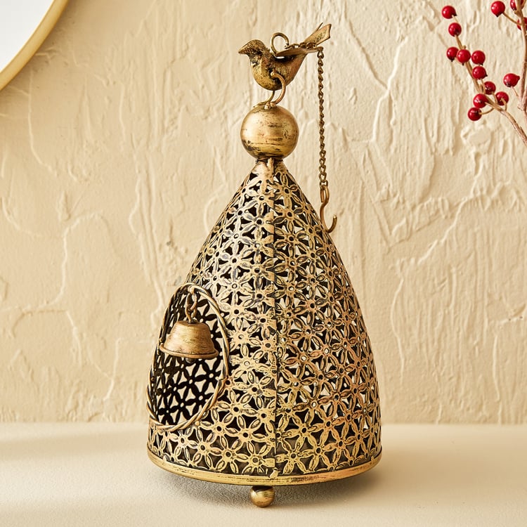 Corsica Mystic India Metal Bird House Hanging T-Light Holder - Small