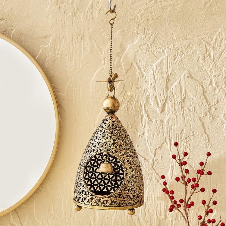 Corsica Mystic India Metal Bird House Hanging T-Light Holder - Small