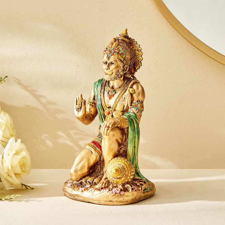 Corsica Mystic India Polyresin Sitting Hanuman Ji Figurine
