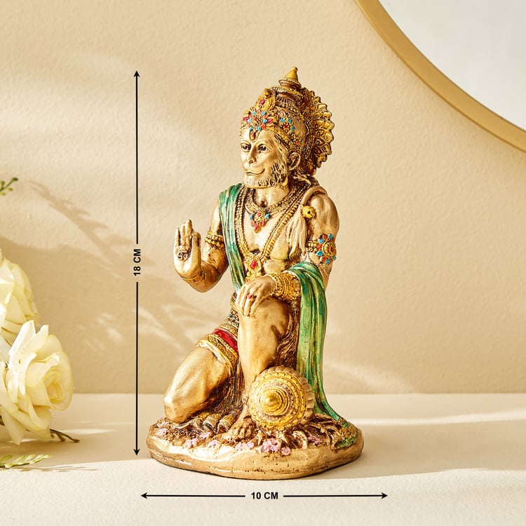 Corsica Mystic India Polyresin Sitting Hanuman Ji Figurine