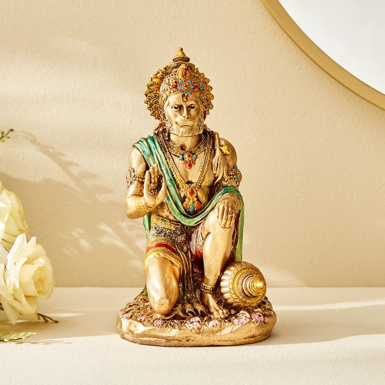 Corsica Mystic India Polyresin Sitting Hanuman Ji Figurine