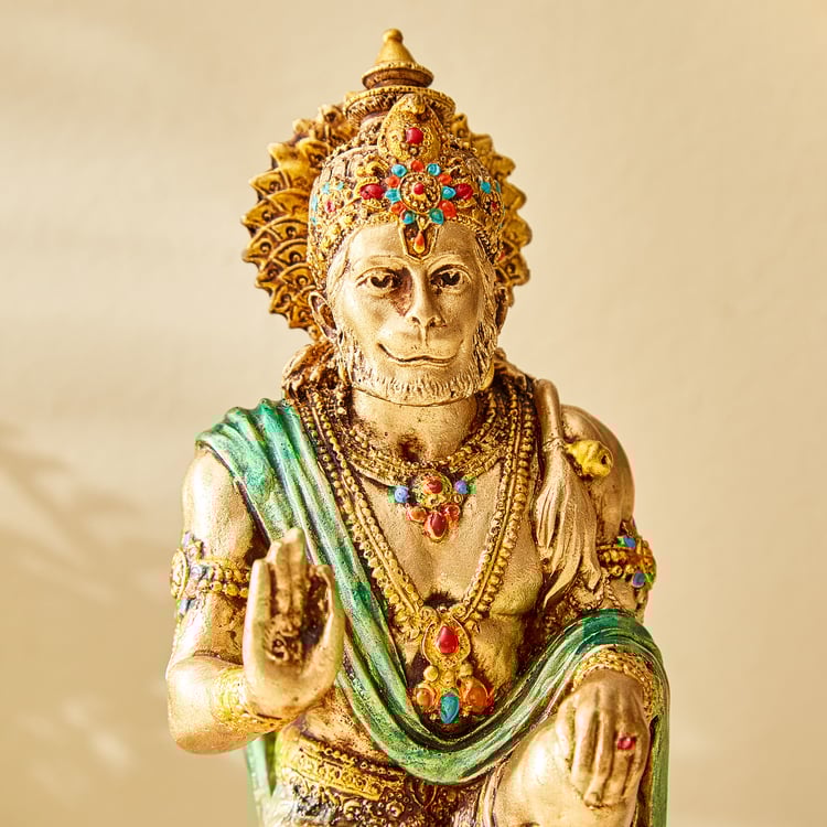 Corsica Mystic India Polyresin Sitting Hanuman Ji Figurine