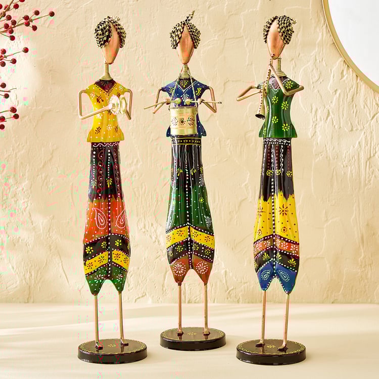 Corsica Mystic India Set of 3 Metal Standing Musician Figurines