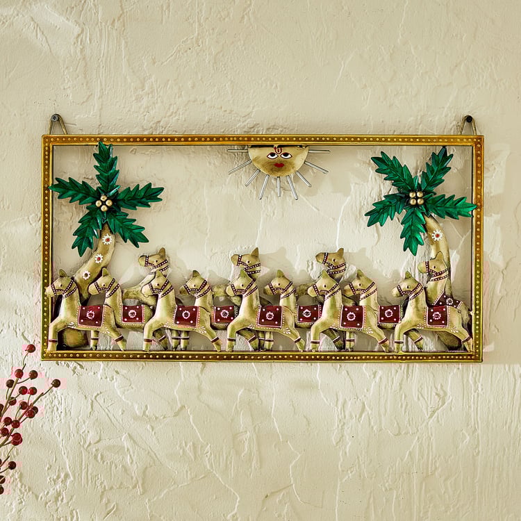 Corsica Mystic India Metal Horse Wall Accent