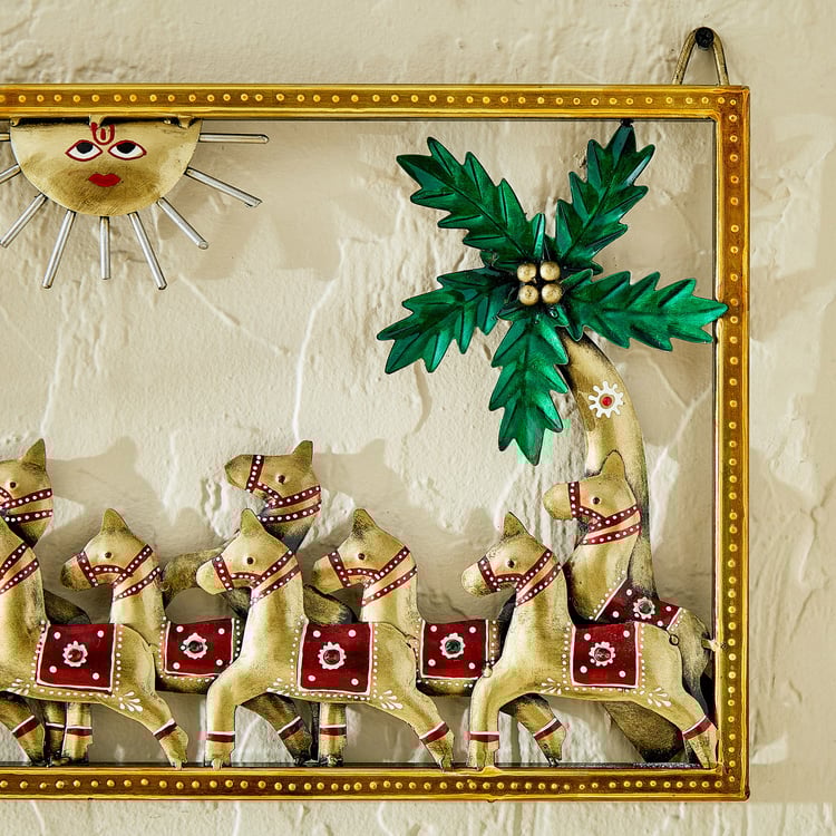 Corsica Mystic India Metal Horse Wall Accent