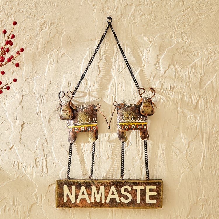 Corsica Mystic India Metal Namaste Wall Decor