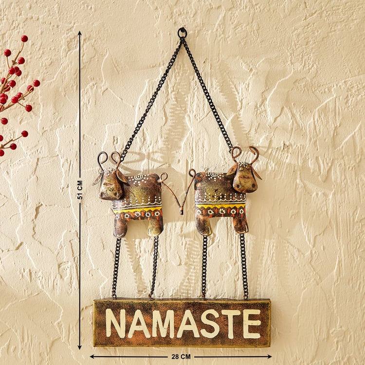 Corsica Mystic India Metal Namaste Wall Decor