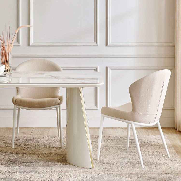 Senorita NXT Set of 2 Fabric Dining Chairs - Cream