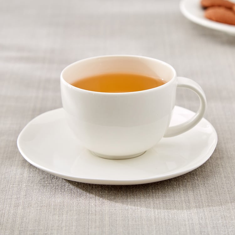 Marshmallow Pebble Porcelain Cup and Saucer - 200ml