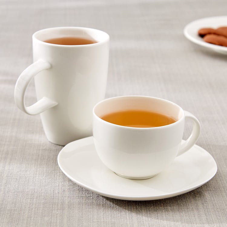 Marshmallow Pebble Porcelain Cup and Saucer - 200ml