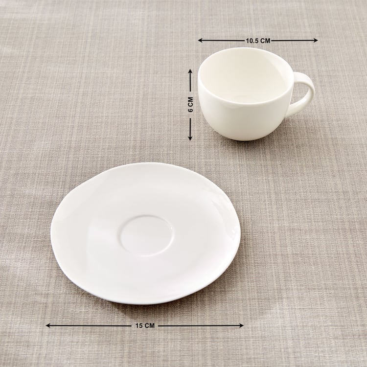 Marshmallow Pebble Porcelain Cup and Saucer - 200ml