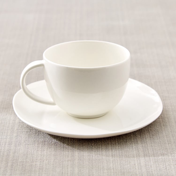 Marshmallow Pebble Porcelain Cup and Saucer - 200ml