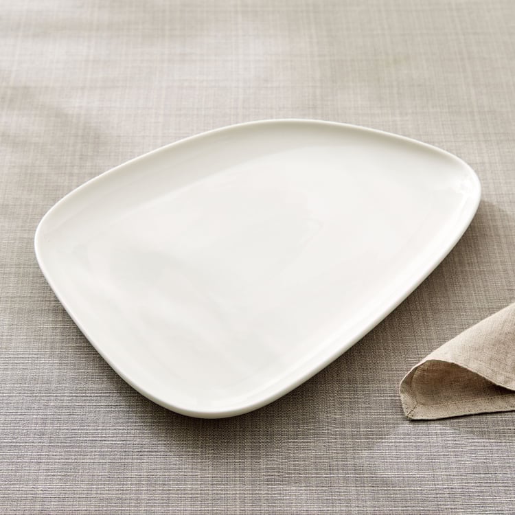 Marshmallow Pebble Porcelain Platter - 30x23cm