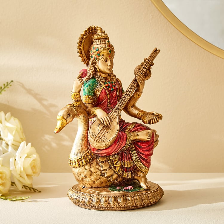 Corsica Mystic India Polyresin Saraswati Ji Figurine
