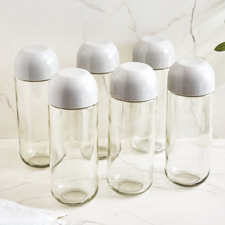 Corisca Hipo Siattle Set of 6 Glass Storage Jars - 1L