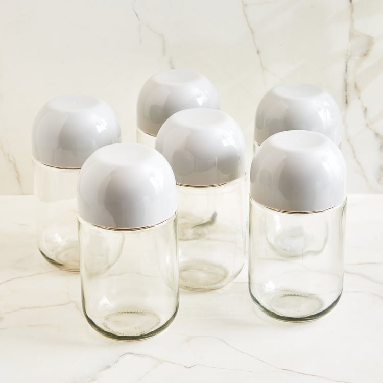 Corsica Hipo Siattle Set of 6 Glass Storage Jars - 600ml