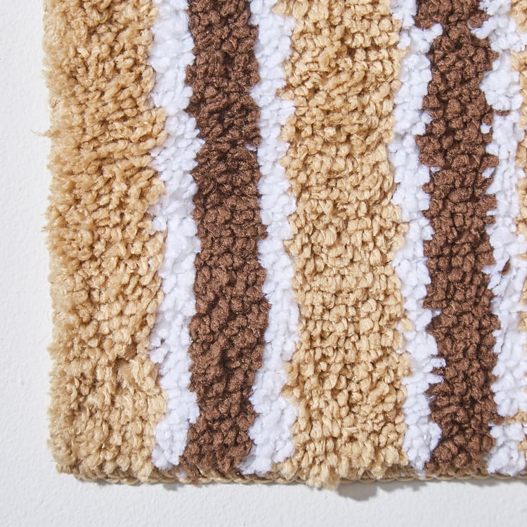 Corsica Set of 2 Striped Anti-Slip Bath Mats