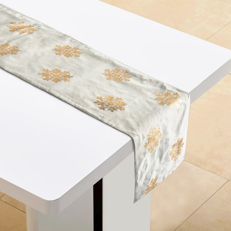 Corsica Gleam Cecil Foil Print Table Runner