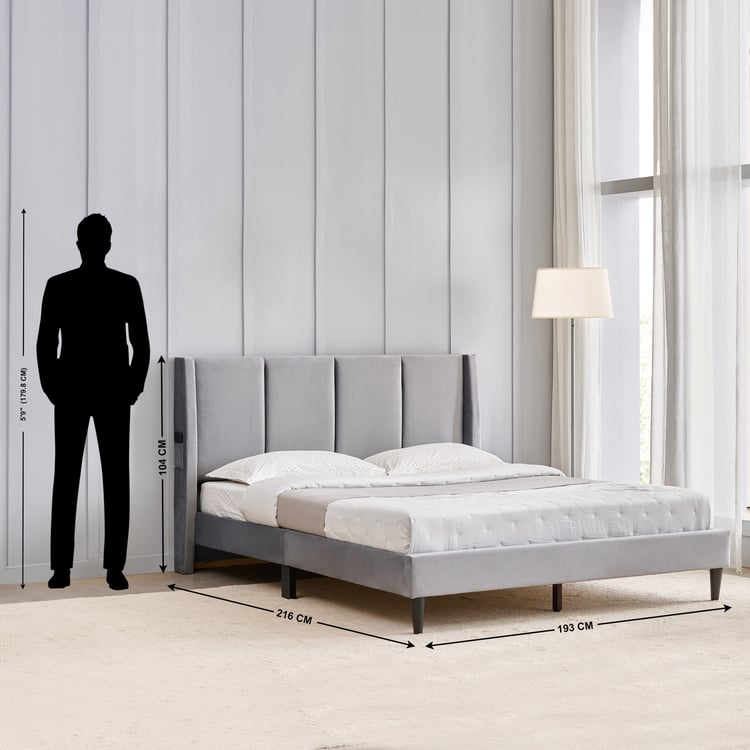 Helios Bravo Aden King Bed - Grey