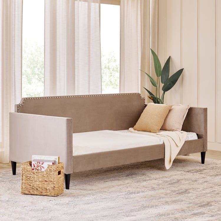 Helios Dalia Velvet Day Bed - Brown