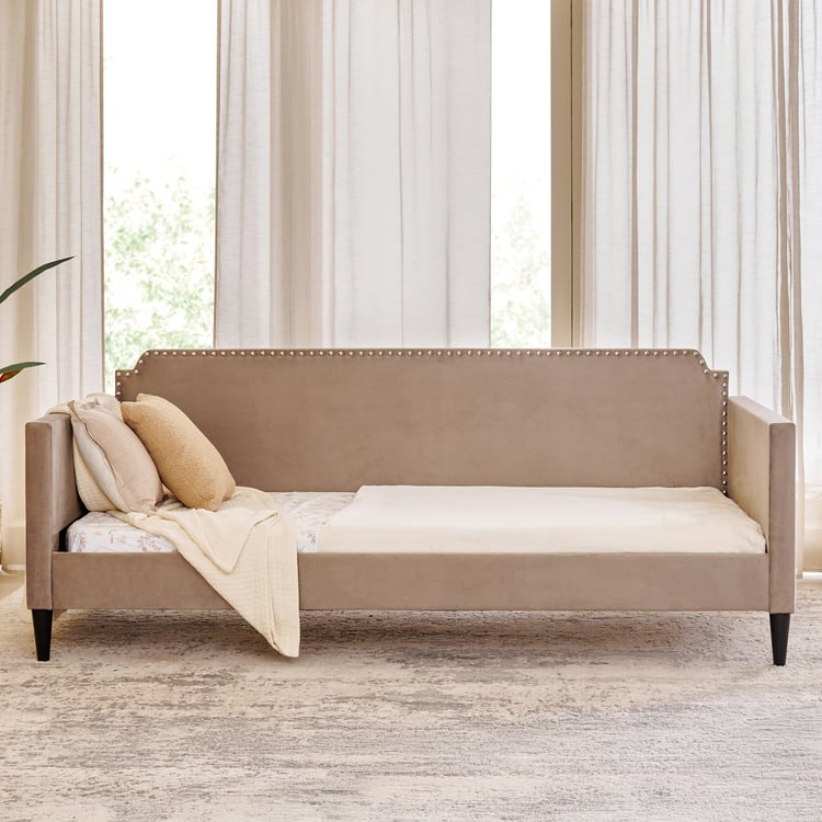 Helios Dalia Velvet Day Bed - Brown