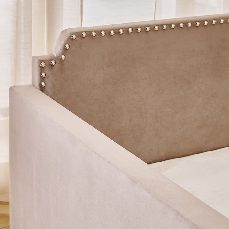 Helios Dalia Velvet Day Bed - Brown