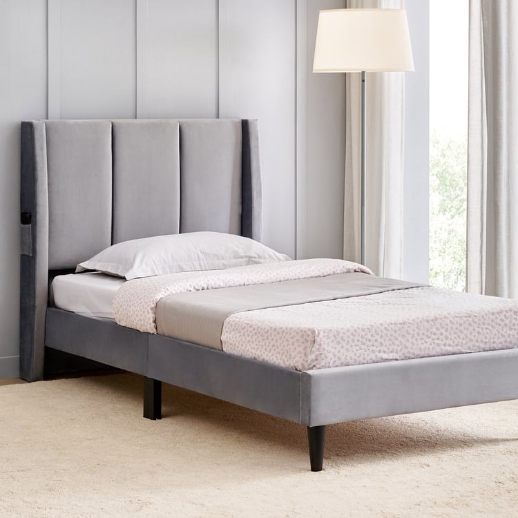Helios Bravo Aden Single Bed - Grey