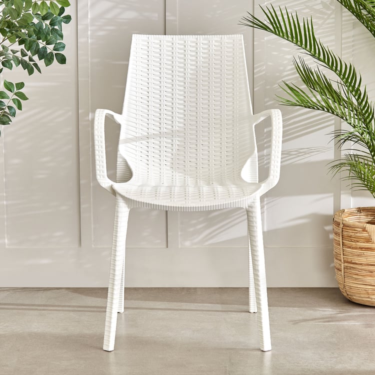 Abigail Hester Polypropylene Outdoor Arm Chair - White