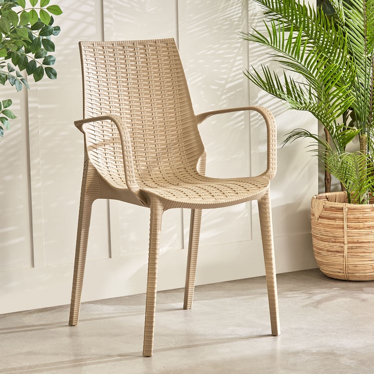 Abigail Hester Polypropylene Outdoor Arm Chair - Beige