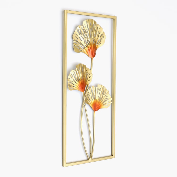 VEDAS Mystical Indiana Metal Ginko Leaf Wall Accent