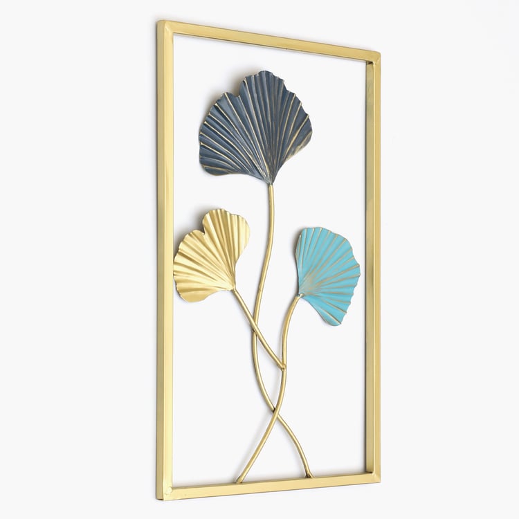 VEDAS Mystical Indiana Metal Ginko Leaf Wall Accent